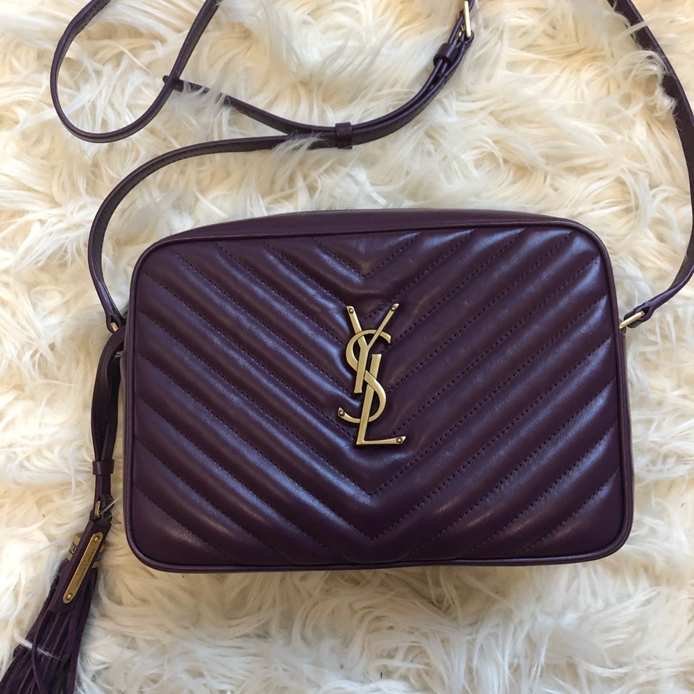 Brand new YSL deep plum camera bag